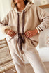 Leopard Tie Corduroy Hoodie High Waist Jogger Pant Set